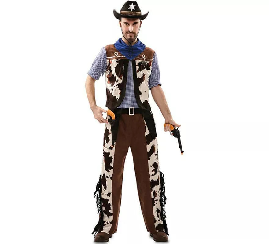 Translation missing: es.Disfraz de Vaquero con estampado vaca para hombre