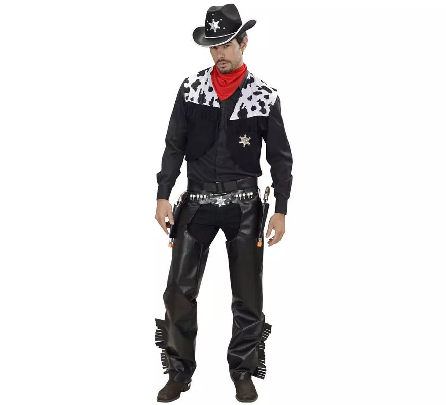 Translation missing: es.Disfraz de Vaquero Rodeo negro para hombre