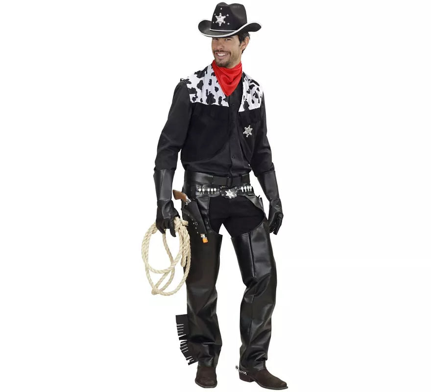 Translation missing: es.Disfraz de Vaquero Rodeo negro para hombre