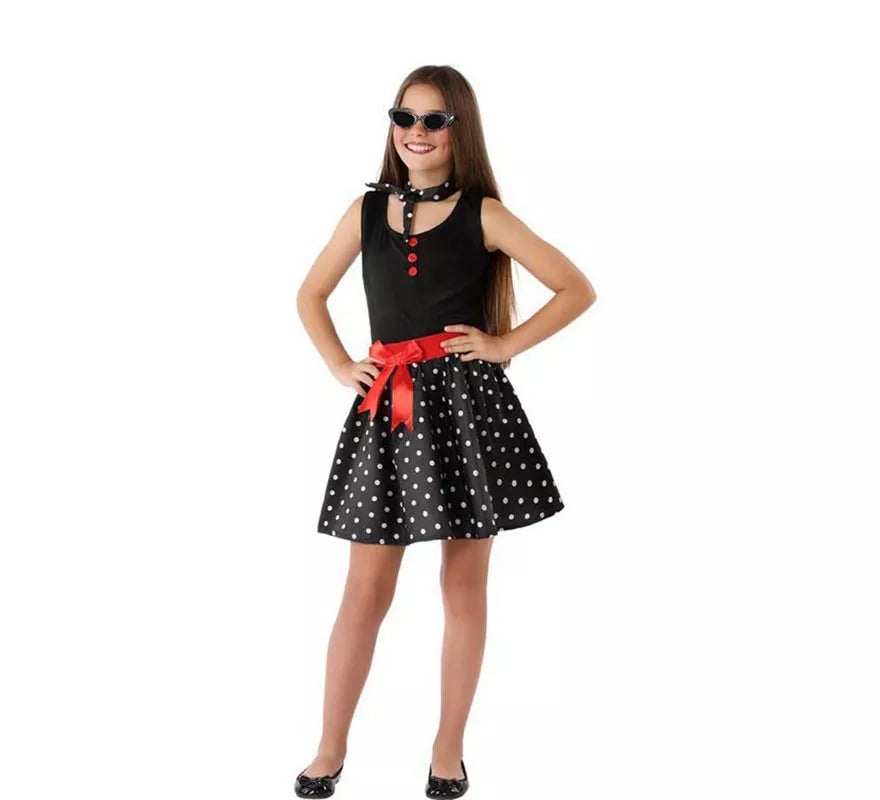 Translation missing: es.Disfraz de Vestido de los Años 60 Negro para niña
