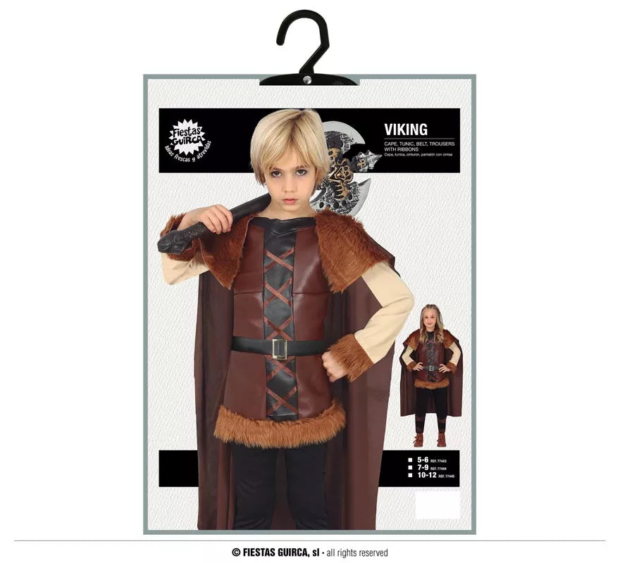 Disfraz de Vikinga marrón para niña