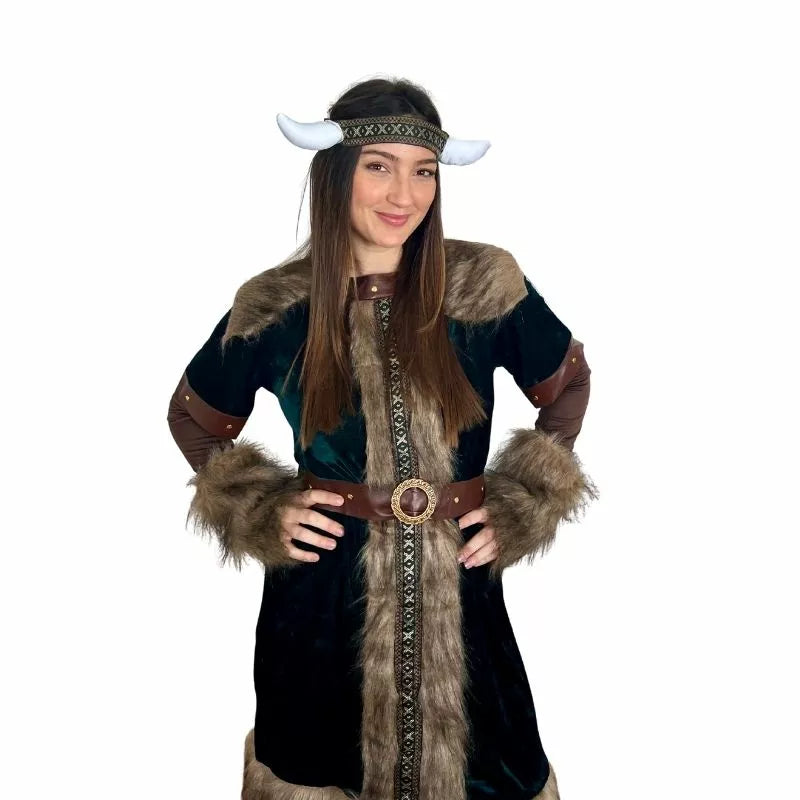 Translation missing: es.Disfraz de Vikinga Verde para mujer