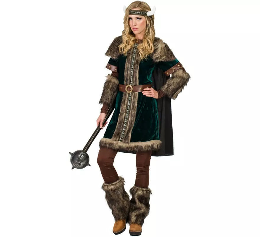 Translation missing: es.Disfraz de Vikinga Verde para mujer