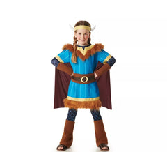 Disfraz de Vikingo azul con Capa para niños