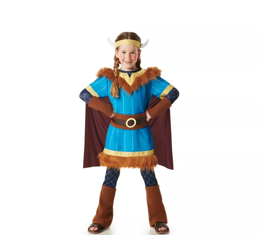 Translation missing: es.Disfraz de Vikingo azul con Capa para niños