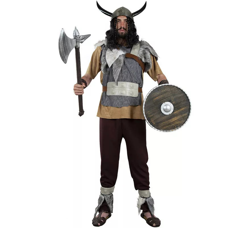 Disfraz de Vikingo Gris para hombre