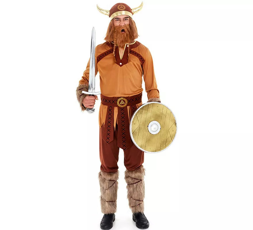Translation missing: es.Disfraz de Vikingo Marrón Guerrero para hombre