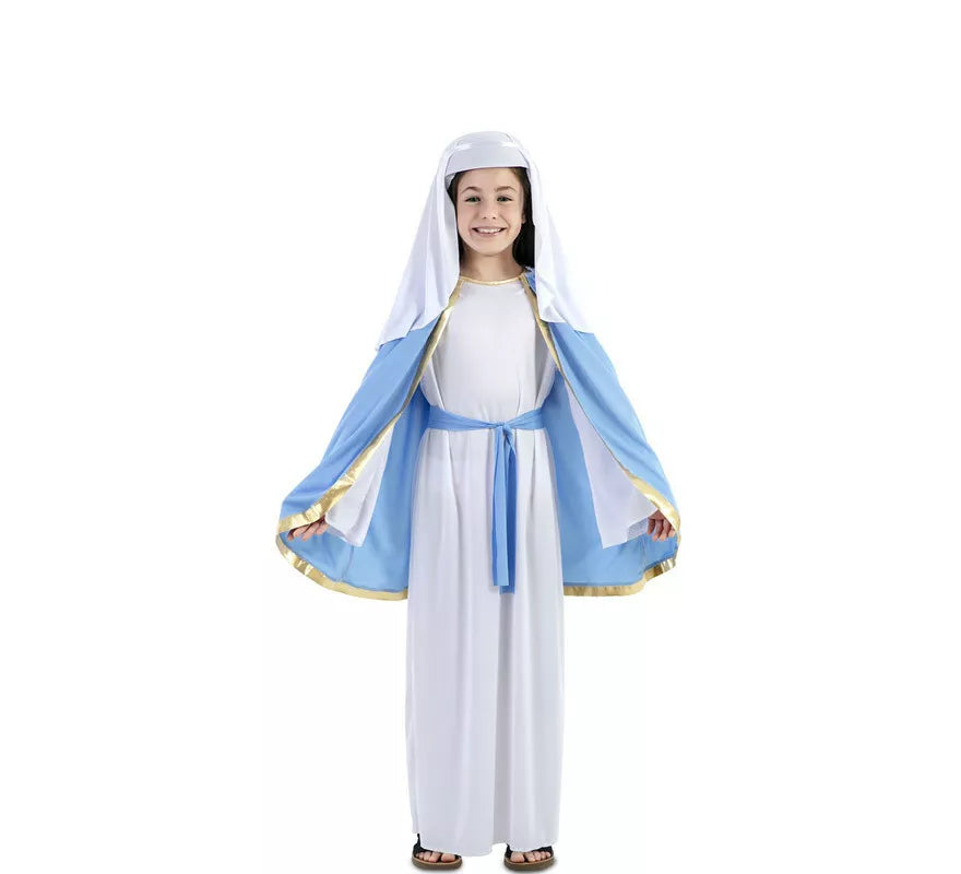 Translation missing: es.Disfraz de Virgen María con capa para niña