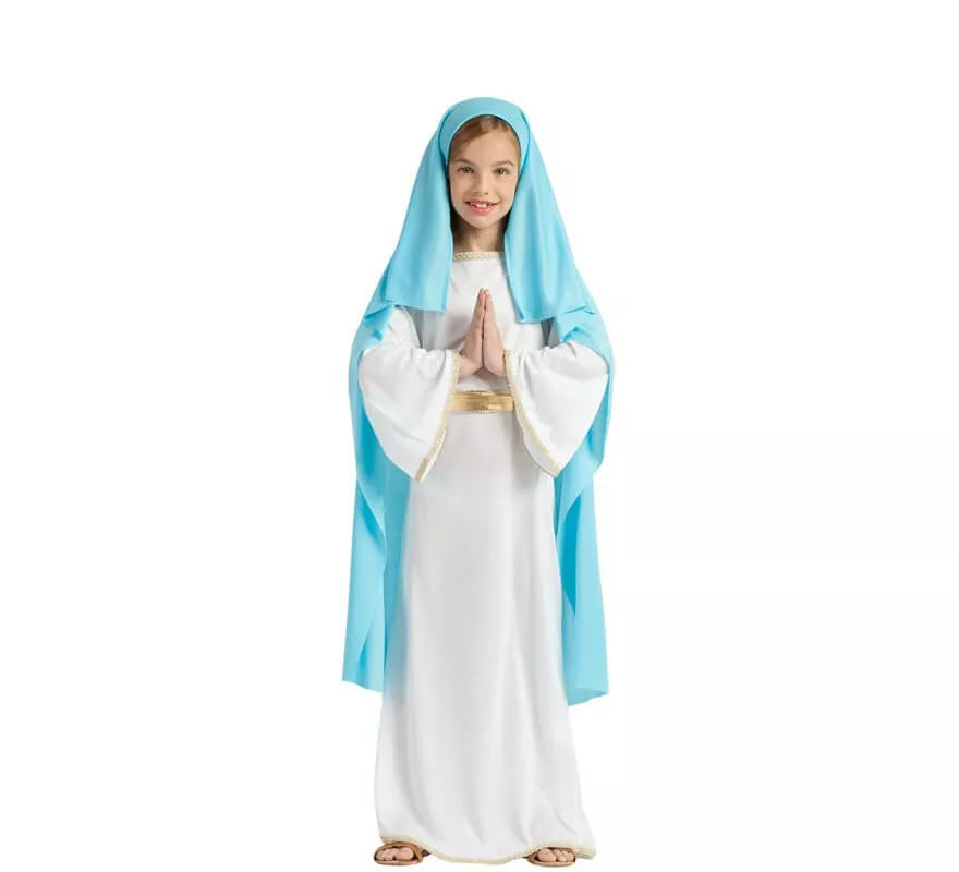 Disfraz de Virgen María con Velo para niña