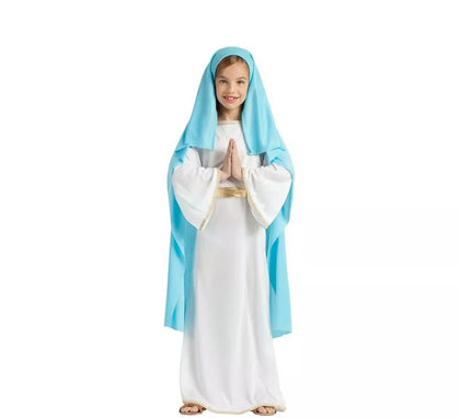 Disfraz de Virgen María con Velo para niña