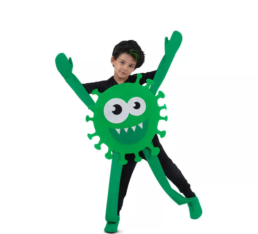 Translation missing: es.Disfraz de Virus Verde Sonriente para niños