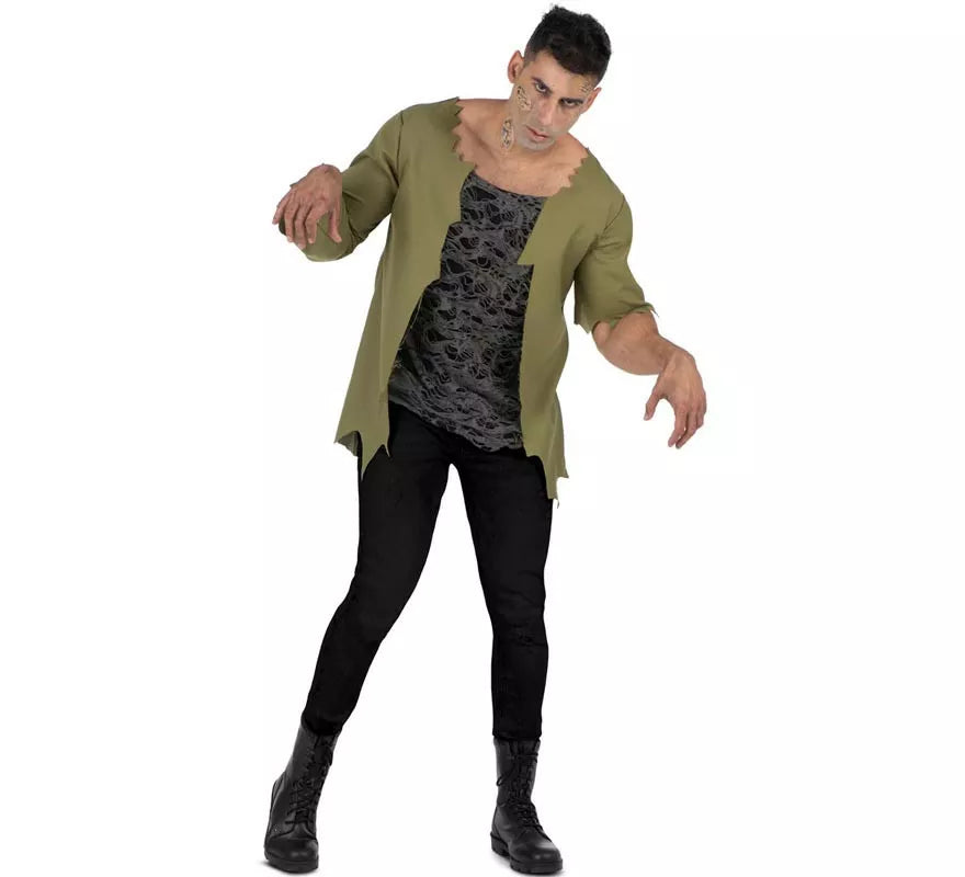 Translation missing: es.Disfraz de Zombie verde infectado para hombre