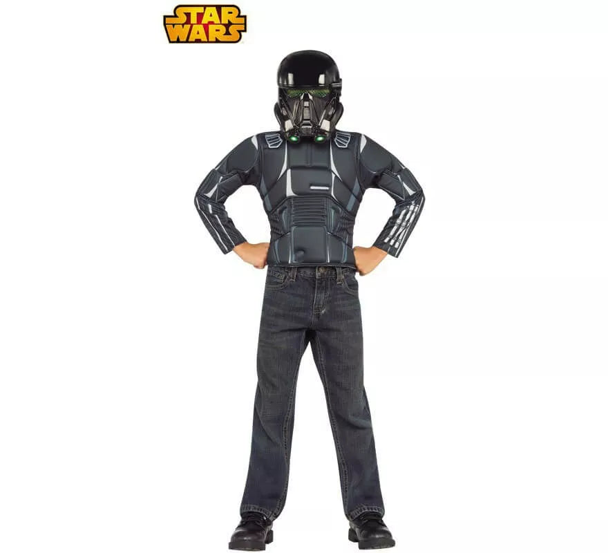 Translation missing: es.Disfraz Death Trooper Negro de Star Wars con máscara para niño en caja