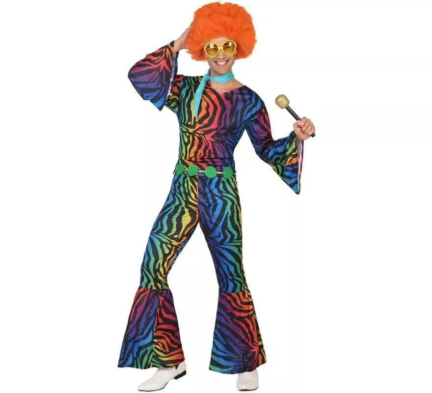 Translation missing: es.Disfraz Disco con estampado multicolor para hombre