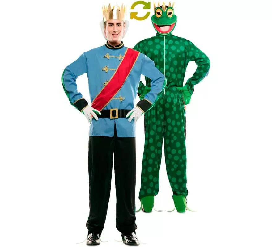 Translation missing: es.Disfraz Doble de Príncipe Azul y Rana para hombre