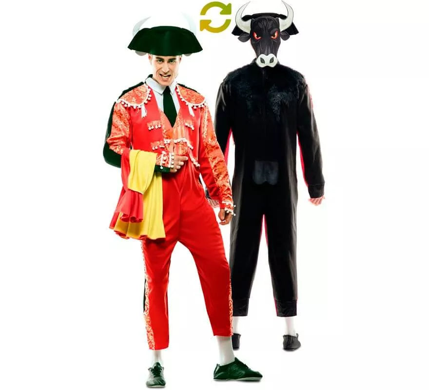 Translation missing: es.Disfraz Doble de Torero y Toro para hombre
