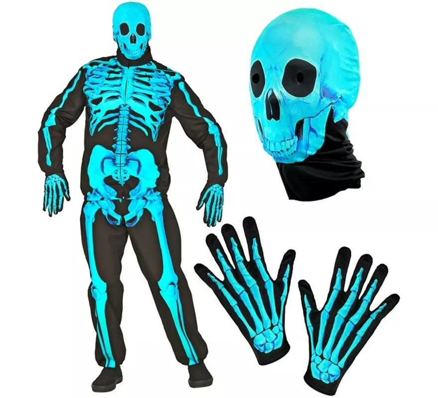 Translation missing: es.Disfraz Express de Esqueleto Fluorescente para hombre