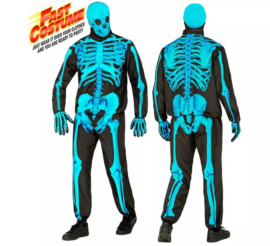 Translation missing: es.Disfraz Express de Esqueleto Fluorescente para hombre
