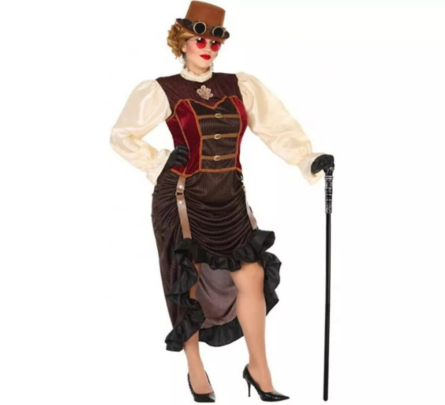 Translation missing: es.Disfraz Marrón Steampunk para mujer