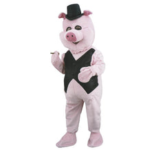 Disfraz Mascota Cerdito elegante para adultos