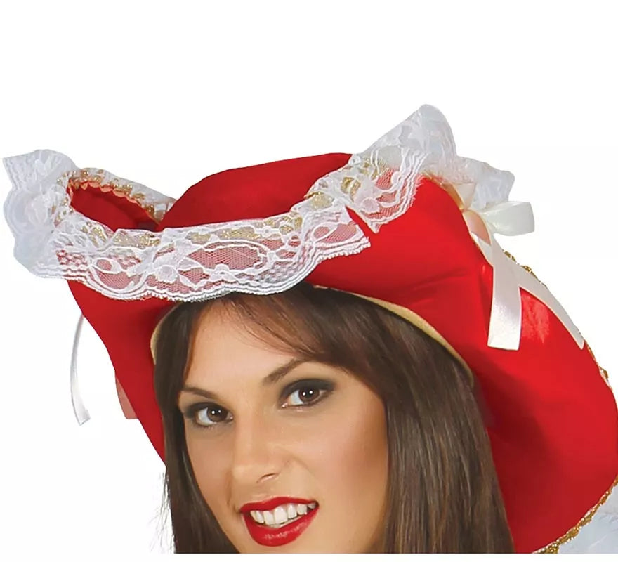 Translation missing: es.Disfraz Mosquetera Roja con Flor de Lis para Mujer
