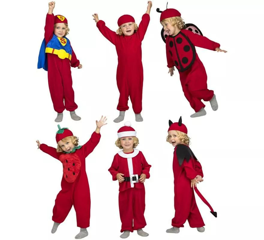 Disfraz Múltiple Rojo 6 en 1 para niños y bebé