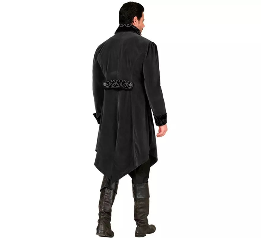 Translation missing: es.Disfraz o Abrigo Gótico Terciopelo Negro para hombre