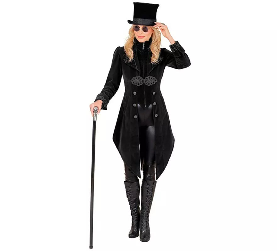 Translation missing: es.Disfraz o Abrigo Gótico Terciopelo Negro para mujer