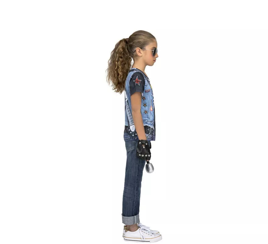 Translation missing: es.Camiseta disfraz de Rockera Esqueleto para niña