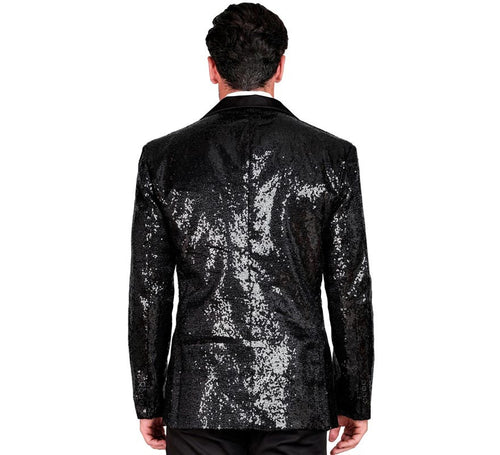 Chaqueta de Fiesta negro con lentejuelas para hombre