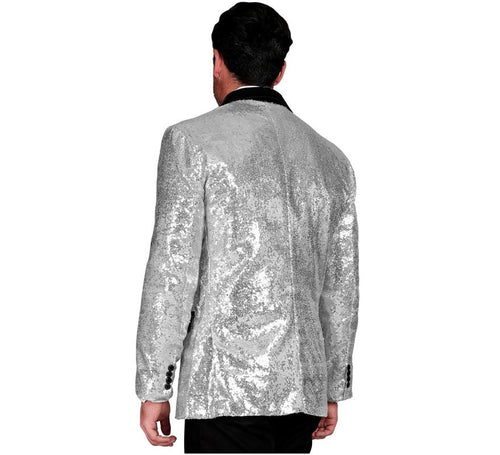 Chaqueta de Fiesta plateado y negro para hombre