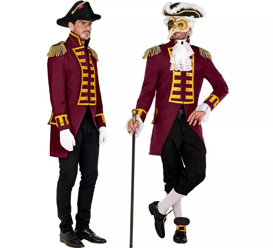 Translation missing: es.Disfraz o Chaqueta de Frac Burgundy Desfile para hombre