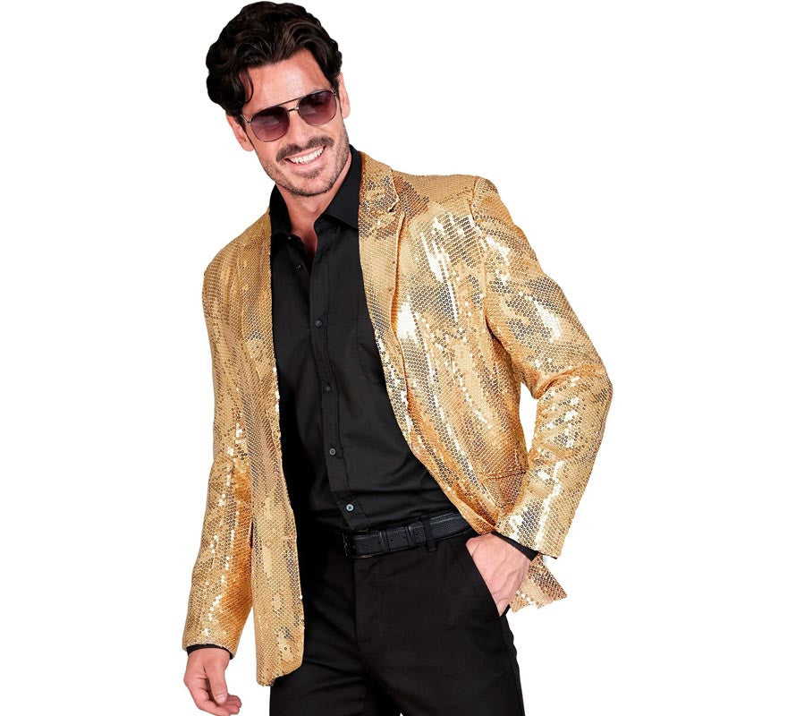 Translation missing: es.Chaqueta de Moda Disco dorada para hombre