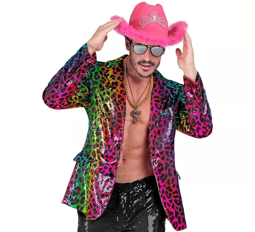 Translation missing: es.Disfraz o Chaqueta Fiesta animal print leopardo multicolor para hombre