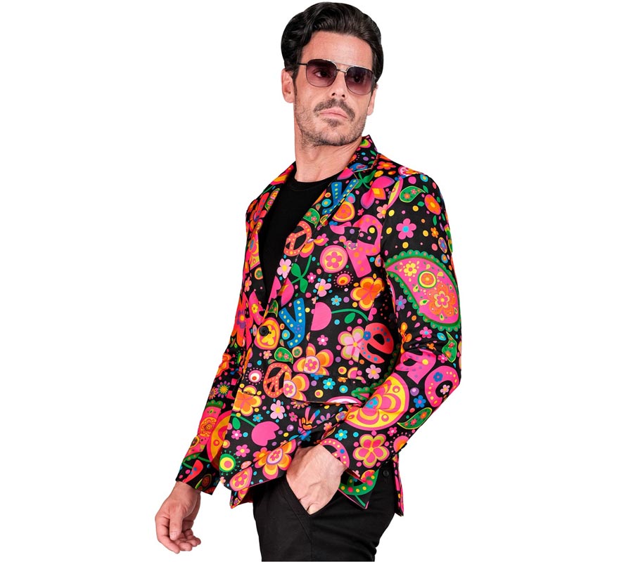 Translation missing: es.Chaqueta Fiesta Peace Hippie multicolor para hombre