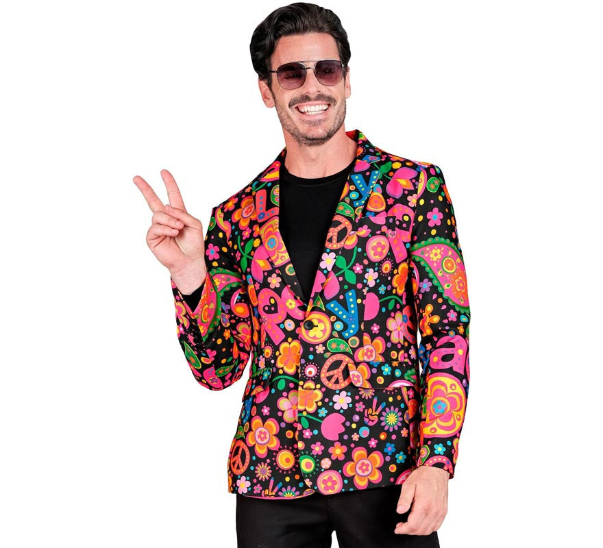 Translation missing: es.Chaqueta Fiesta Peace Hippie multicolor para hombre