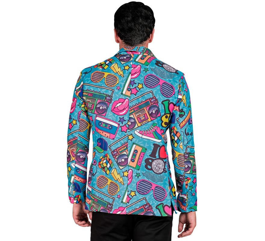 Translation missing: es.Chaqueta Fiesta Retro años 80 azul para hombre