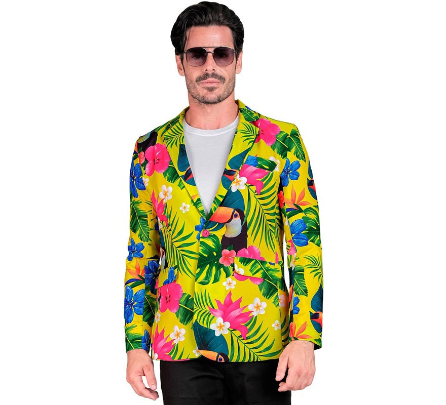 Translation missing: es.Chaqueta Fiesta Tropical amarillo para hombre