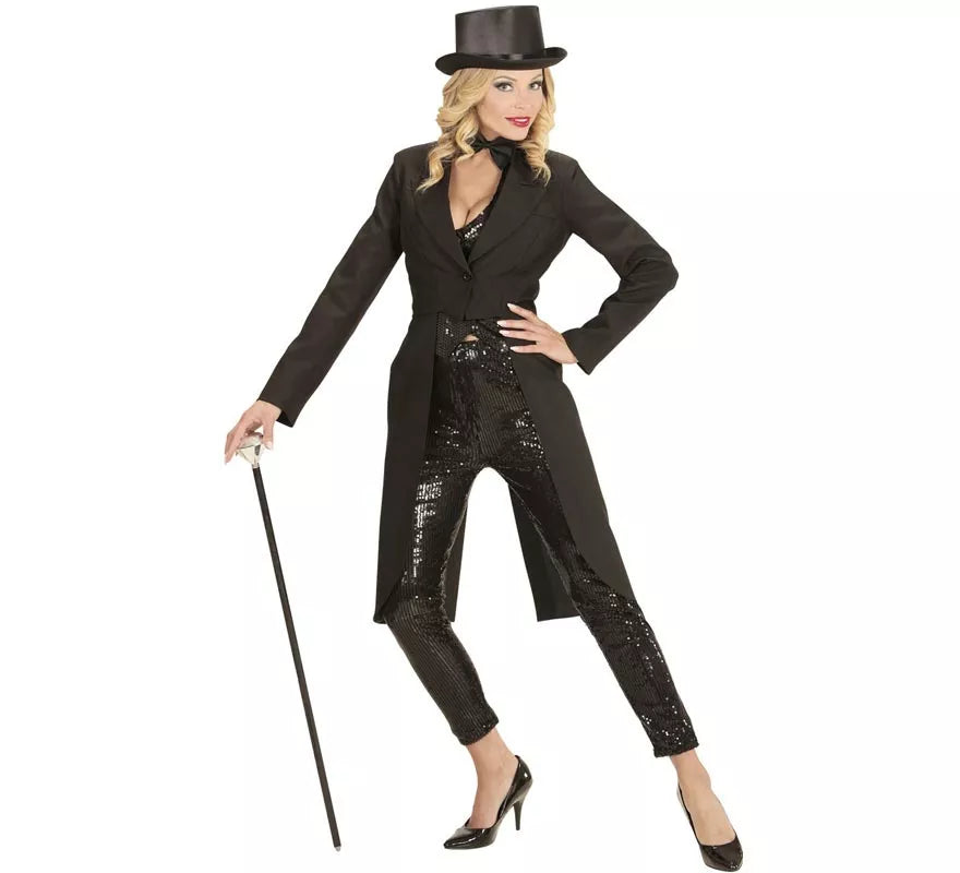 Disfraz o Frac Gala Showtime negro largo para mujer