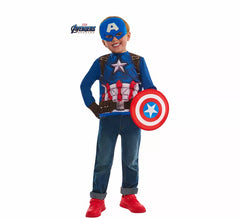 Disfraz o Kit de Capitán América para niño: Camiseta, Escudo, Máscara y Guantes