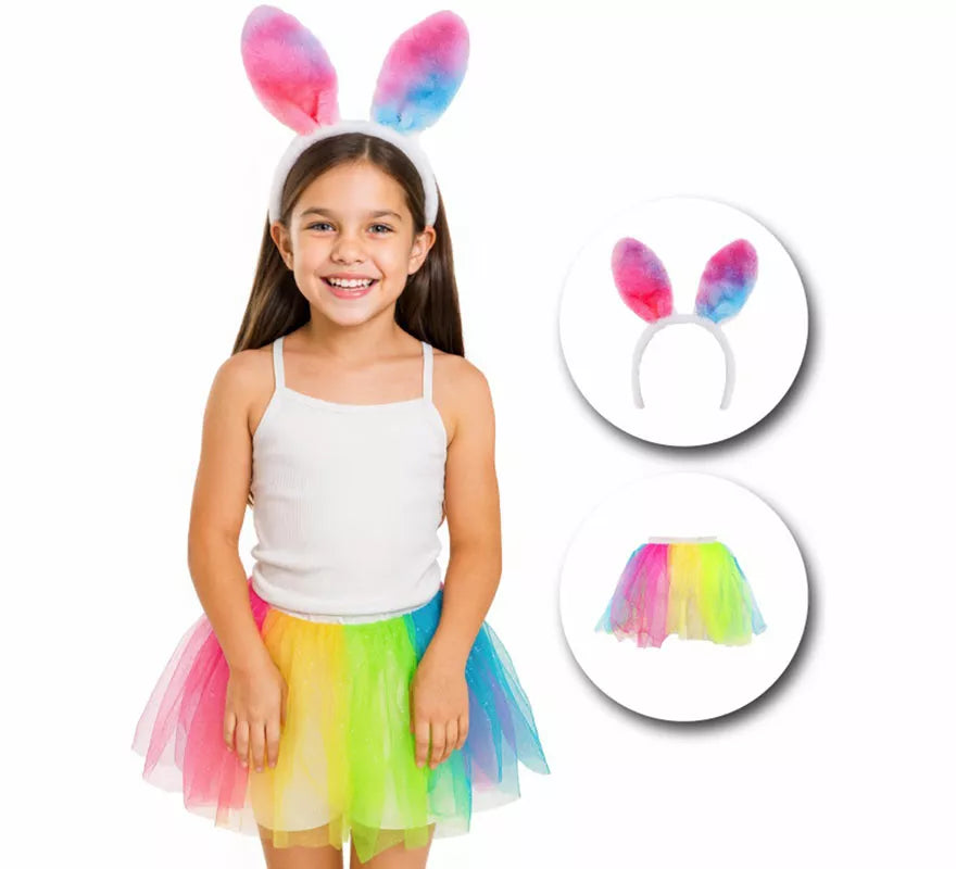 Translation missing: es.Disfraz o Kit de Conejo multicolor para niña