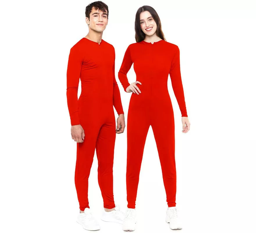 Translation missing: es.Disfraz o Mono rojo cierre frontal para adulto