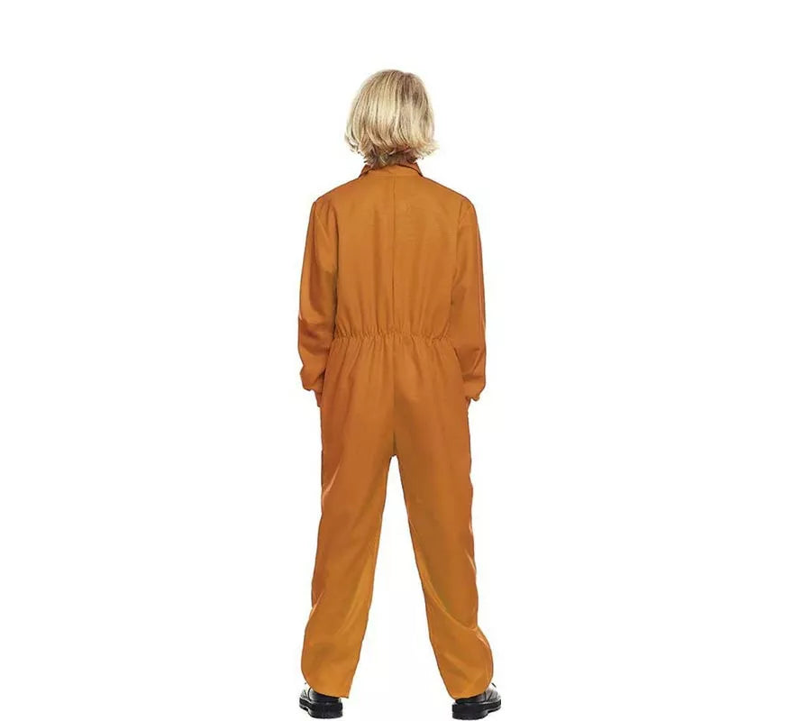 Translation missing: es.Disfraz o Mono Trabajador naranja cierre frontal para niño