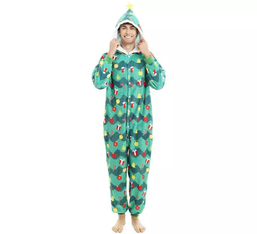 Translation missing: es.Disfraz o Pijama Árbol de Navidad con capucha para adulto