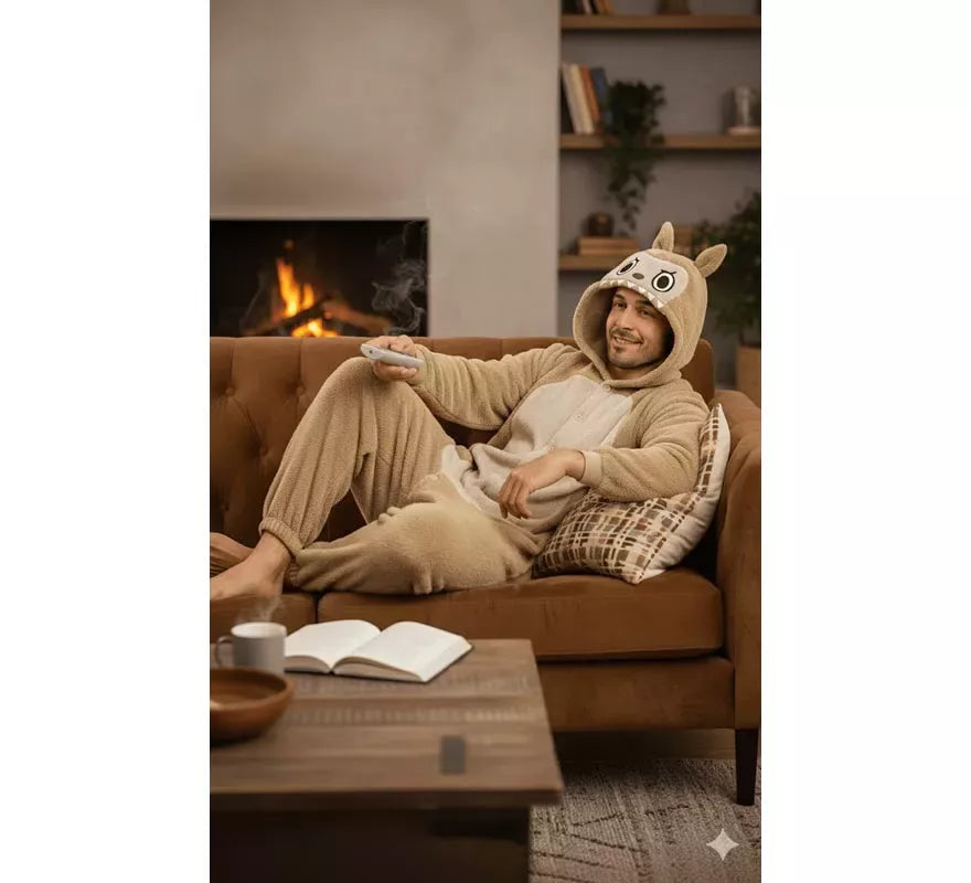 Translation missing: es.Disfraz o Pijama de Monstruo Lulú beige para hombre