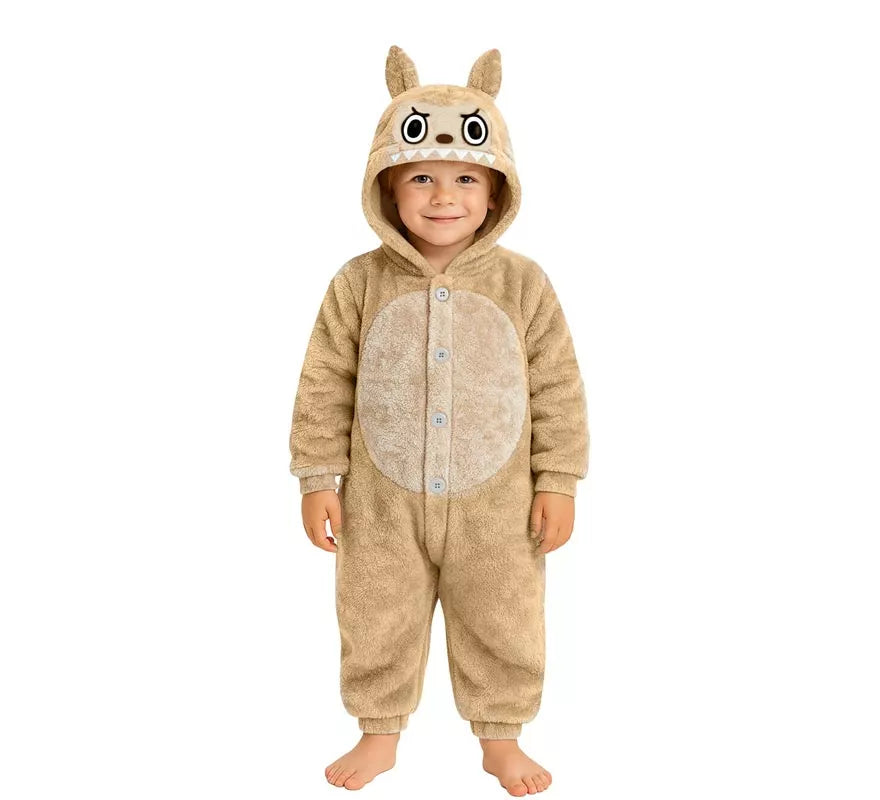 Disfraz o Pijama de Monstruo Lulú beige para niños
