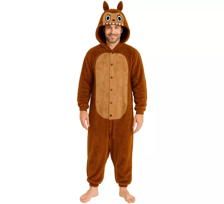 Translation missing: es.Disfraz o Pijama de Monstruo Lulú marrón para hombre