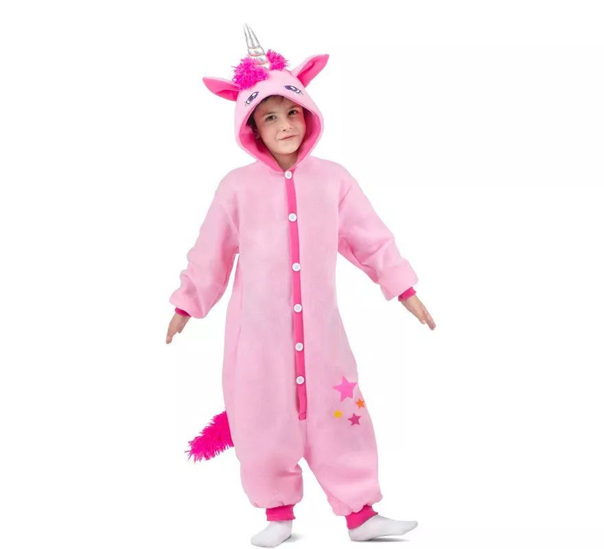 Translation missing: es.Disfraz o Pijama de Unicornio rosa con capucha para niños