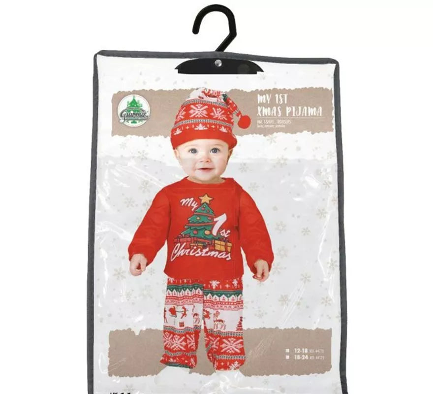 Translation missing: es.Disfraz o Pijama My 1st Christmas rojo para bebé