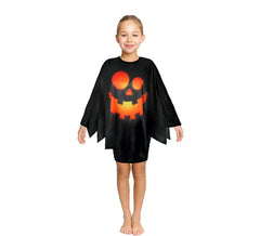 Disfraz o Poncho Calabaza feliz negra infantil de 65 cm